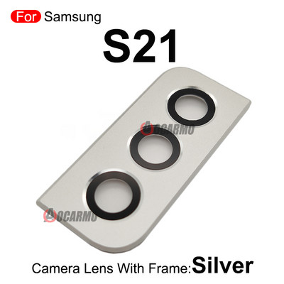 Roz Argintiu Auriu Negru Lentila spate spate cu cadru pentru piese de schimb Samsung Galaxy S21 Plus S21+