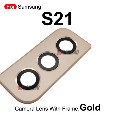 Roz Argintiu Auriu Negru Lentila spate spate cu cadru pentru piese de schimb Samsung Galaxy S21 Plus S21+