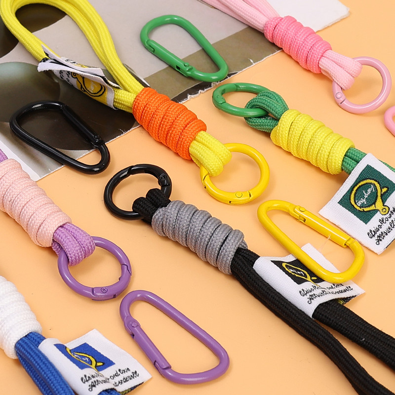 Radoša pītas virves mobilā tālruņa īsa aukla iPhone Airpods Pro Sansung Xiaomi universāla pret pazaudēšanas plaukstas siksnas ķēde