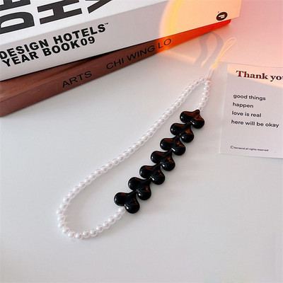 Slatki raznobojni cvjetovi Remeni za mobilni telefon Telefonska narukvica Kawaii ljubavno srce Biserni privjesak Ručni konop Lanac