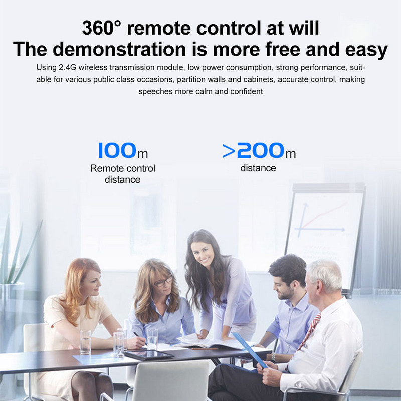 Vezeték nélküli prezentációs távirányító 2,4 GHz-es USB-projektor oldalforgató toll PPT Powerpoint prezentációs mutató csúsztatható továbbítóhoz