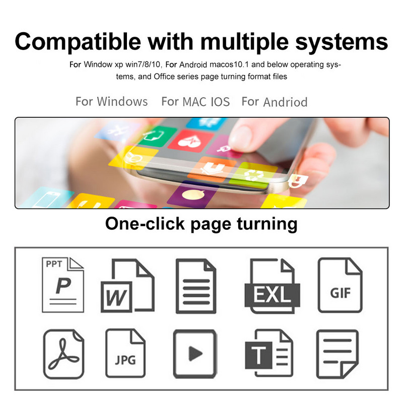 Vezeték nélküli prezentációs távirányító 2,4 GHz-es USB-projektor oldalforgató toll PPT Powerpoint prezentációs mutató csúsztatható továbbítóhoz