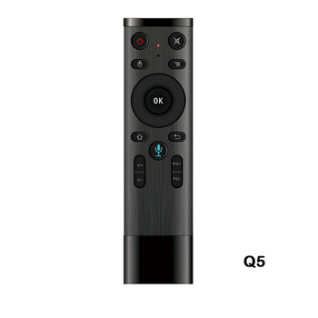 Q5 2.4G ασύρματο φωνητικό τηλεχειριστήριο Ελεγκτής γυροσκόπιου ποντικιού αέρα με δέκτη USB για υπολογιστή Smart TV Android Box