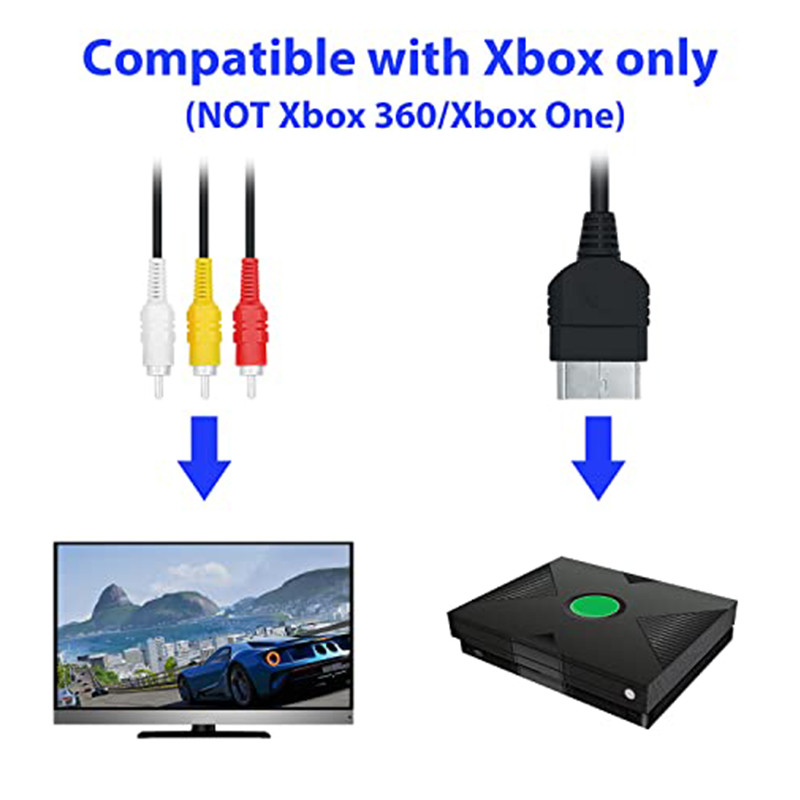 Nku 1.8m 6ft kompozitni audio video AV 3 RCA kabel visoke razlučivosti kompatibilan s originalnim klasičnim Microsoft Xboxom na TV monitor