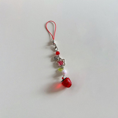 1PC korejiešu cute Strawberry mobilo tālruņu ķēde Y2K Sweet Fruits pērlītēm Tālruņa virves atslēgu piekariņš meitenēm Tālruņa kulonu piekariņi