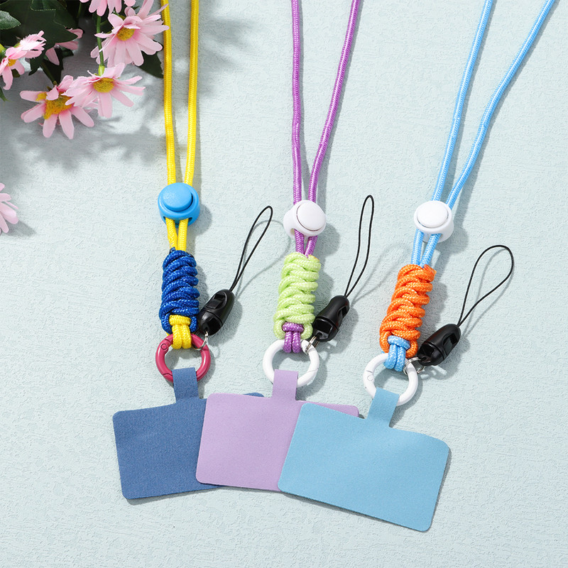 Pretnozaudēšanas tālruņa aukla, regulējama universāla piekarināma kakla aukla neilona siksniņa, atslēgu piekariņa ķēde, krusteniska tālruņa drošības saite