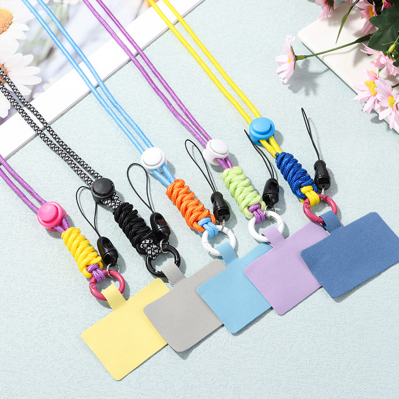 Pretnozaudēšanas tālruņa aukla, regulējama universāla piekarināma kakla aukla neilona siksniņa, atslēgu piekariņa ķēde, krusteniska tālruņa drošības saite