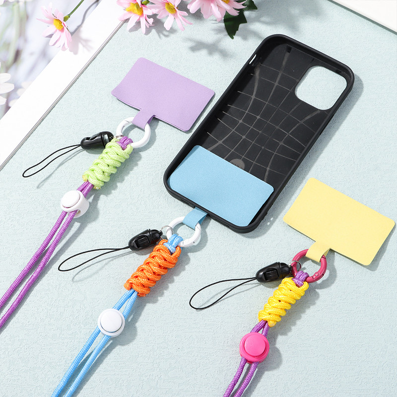 Pretnozaudēšanas tālruņa aukla, regulējama universāla piekarināma kakla aukla neilona siksniņa, atslēgu piekariņa ķēde, krusteniska tālruņa drošības saite