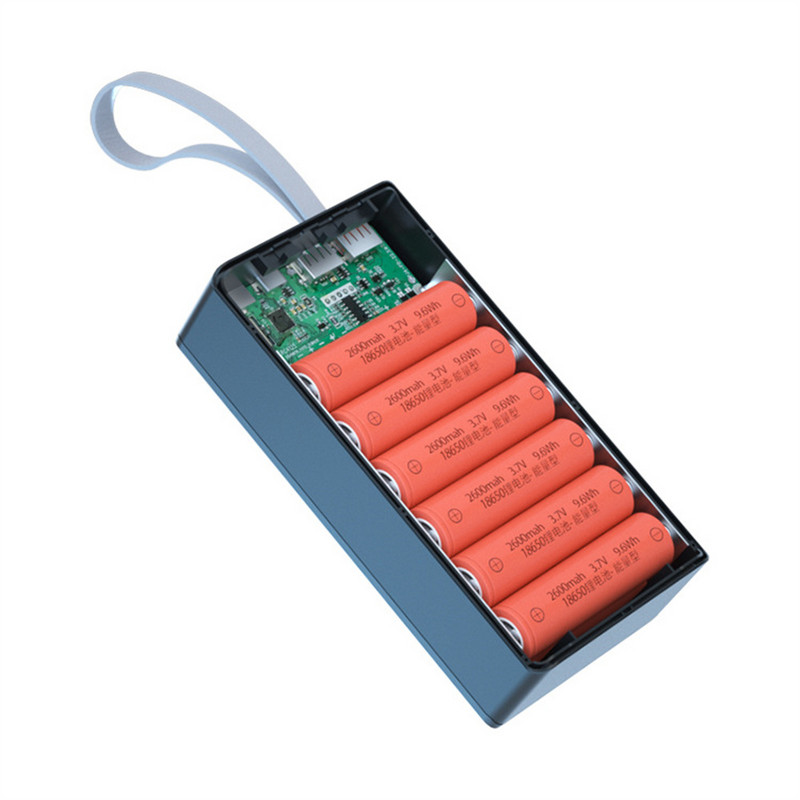 C12 18650 Akumuliatoriaus maitinimo bloko dėklas Įkroviklio dėžutės laikiklis Dviejų USB LCD ekranų palaikymas Greitas belaidis įkroviklis Akumuliatoriaus korpuso saugykla