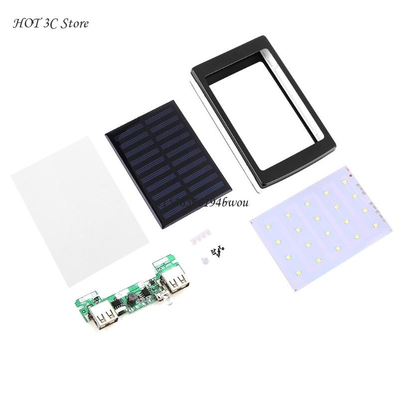 (Bez akumulatora) 18650 Solar Power Bank Case Charger DIY Box Powerbank Case Led mobilajam telefonam Power Bank Box