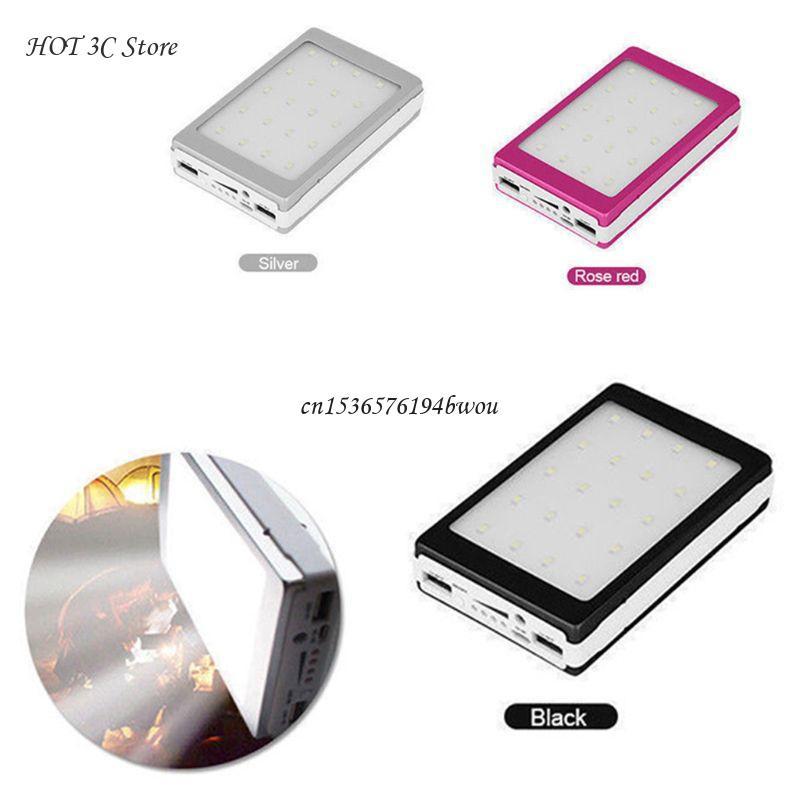 (Bez akumulatora) 18650 Solar Power Bank Case Charger DIY Box Powerbank Case Led mobilajam telefonam Power Bank Box