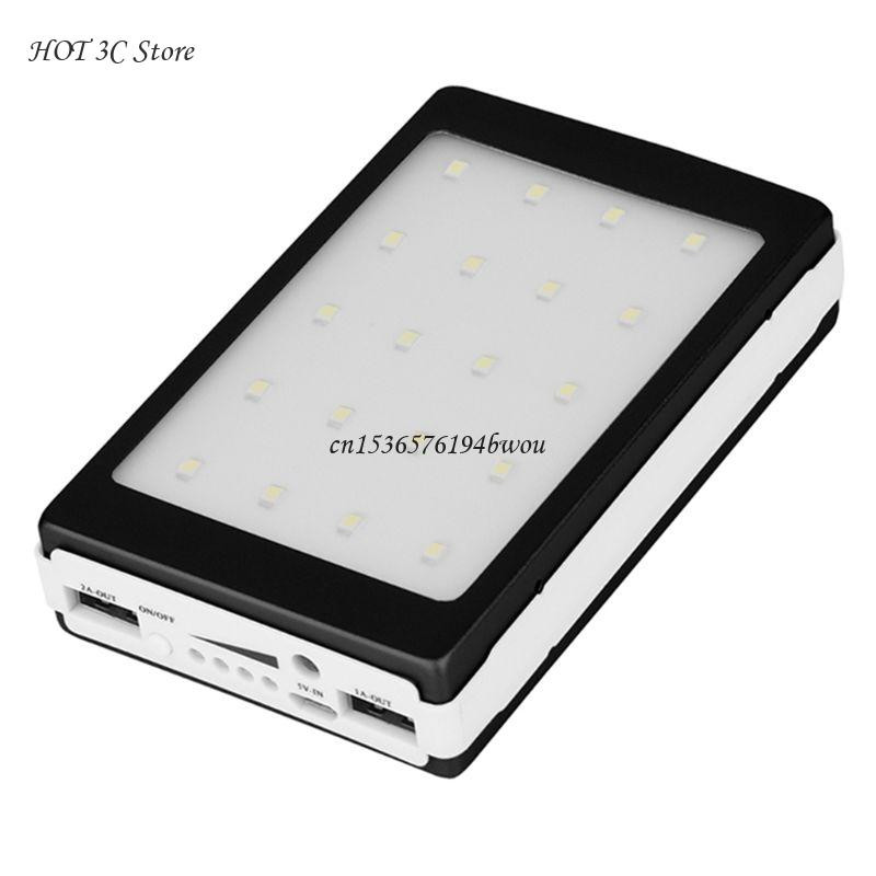 (Bez akumulatora) 18650 Solar Power Bank Case Charger DIY Box Powerbank Case Led mobilajam telefonam Power Bank Box