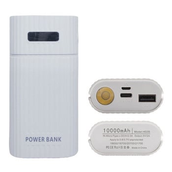 DIY 2x 18650 18700 20700 21700 Battery Box for Case Universal USB με φακό LED για Smartph