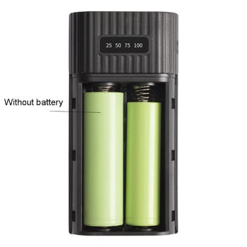 DIY 2x 18650 18700 20700 21700 Battery Box for Case Universal USB με φακό LED για Smartph