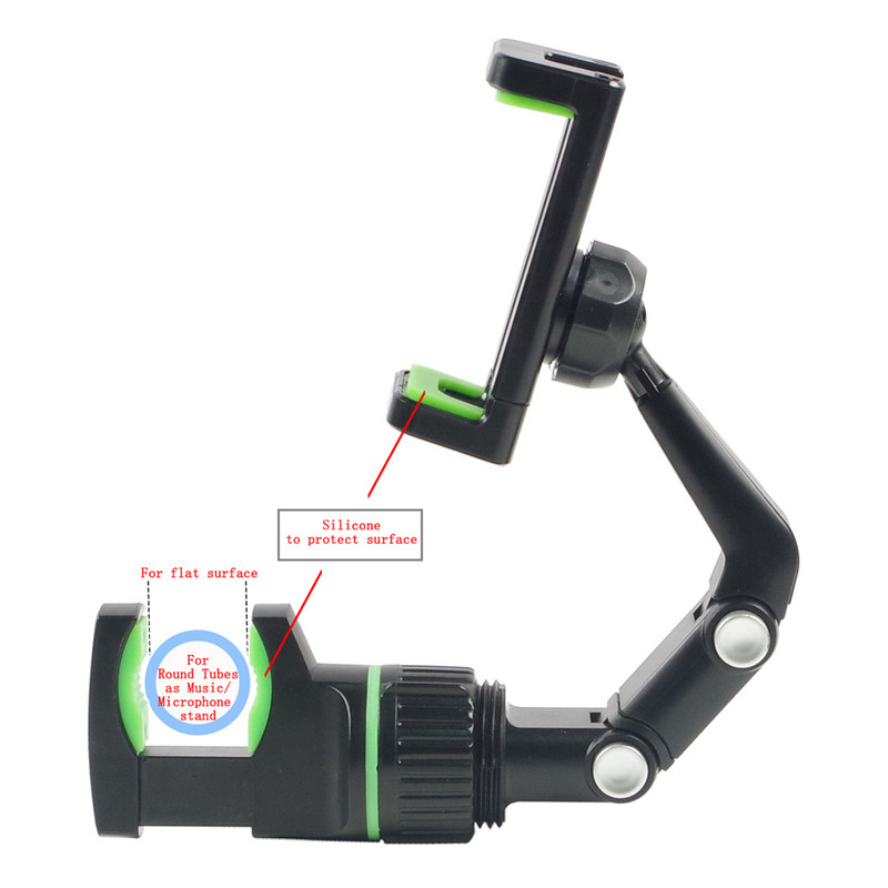 Mikrofono stovo telefono laikiklis Universalus automobilinis telefono laikiklis skirtas tiesioginei transliacijai laikiklio spaustukai Mobiliojo telefono stovo spaustuko laikiklis