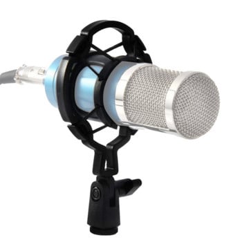 Универсален професионален кондензаторен микрофон Държач за амортисьор за микрофон Студио Скоба за запис за микрофон с голяма диафрагма Черен