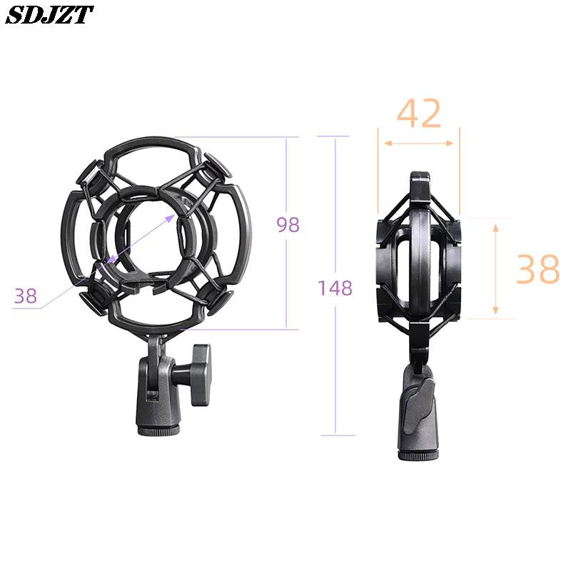 Suport pentru microfon cu condensator profesional Suport pentru microfon cu șoc Suport universal pentru înregistrare în studio pentru clip pentru microfon cu diaframă mare, negru
