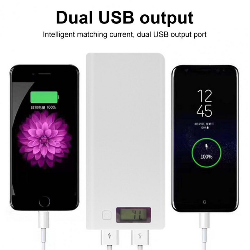 Kutija za punjač baterija Čvrsta Dual USB 8 x 18650 baterija Power Bank DIY torbica Kompaktna kutija Power Bank bez baterije poverbank