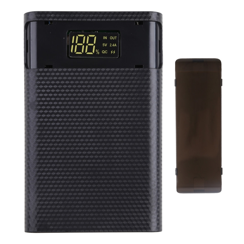 QC3.0 USB Type-C PD 4x 18650 akkumulátoros barkácsdoboz mobiltelefon táblagéphez 5V/3A 9V/2A 12V/1.5A könnyű, tartós