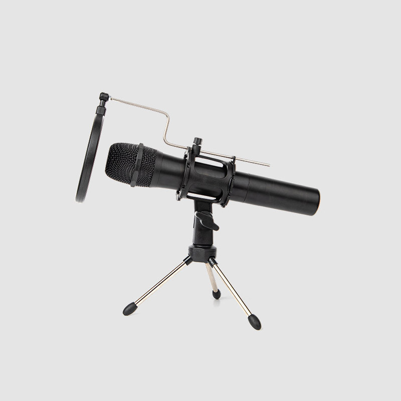 Regulējams mikrofona statīvs galda statīvs datora video ierakstīšanai ar mikrofona vējstikla filtra vāku