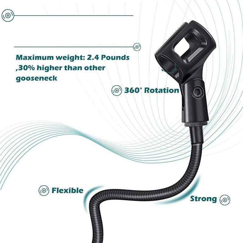 360 reguleeritav lauamikrofoni alus lauaarvuti mikrofoni käeklamber, painduv hanekelaga mikrofonihoidja või telefonialuse hoidiku kinnitus otseülekande jaoks