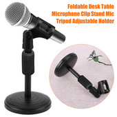 Universāls mikrofona klipa statīva turētājs salokāms galda galds, rokas bezvadu/vadu mikrofons statīvs, regulējams turētājs plastmasas pamatne