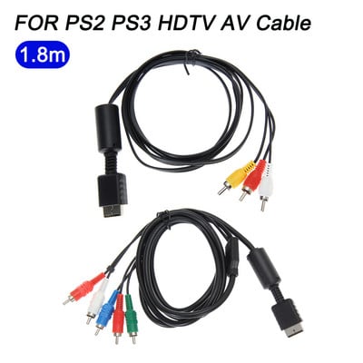 1,8 m HDTV komponent-AV-kaabel RCA-sse PS2 / PS3 / PS3 jaoks Slim HD mitme väljundiga komposiit-RCA helivideokaabel Sony Playstation 3 jaoks