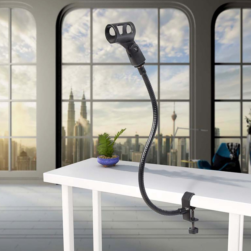 Mikrofona statīvs, elastīgs zoss kakla rakstāmgalda skavas turētājs Mikrofona rokas ierakstīšanas aprīkojums sapulces lekciju aplādei