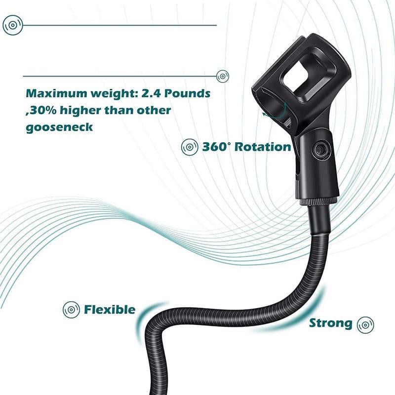 360 Podesivi stolni stalak za mikrofon, stezaljka za stolni mikrofon Fleksibilni Gooseneck držač mikrofona, stalak za telefon