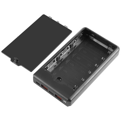 HAWEEL DIY 6x18650 akumulators (nav iekļauts) 4 W ātrās uzlādes strāvas bankas kastes korpuss ar displeju, nav iekļauts akumulators