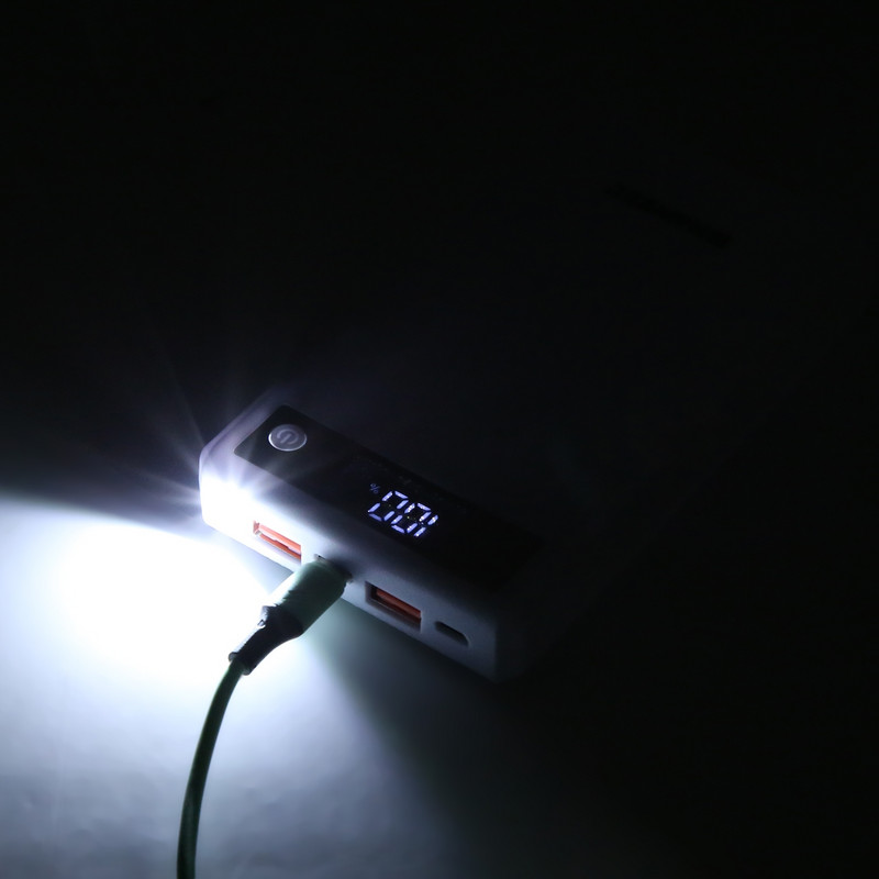 HAWEEL DIY 6x18650 akumulators (nav iekļauts) 4 W ātrās uzlādes strāvas bankas kastes korpuss ar displeju, nav iekļauts akumulators