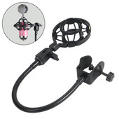 Daugiafunkcis mikrofonas Mobiliojo telefono planšetinio kompiuterio stovas Laikiklis Žarna Reguliuojamas spaustukas Smūgiams atsparus rėmas Trikojo priedai