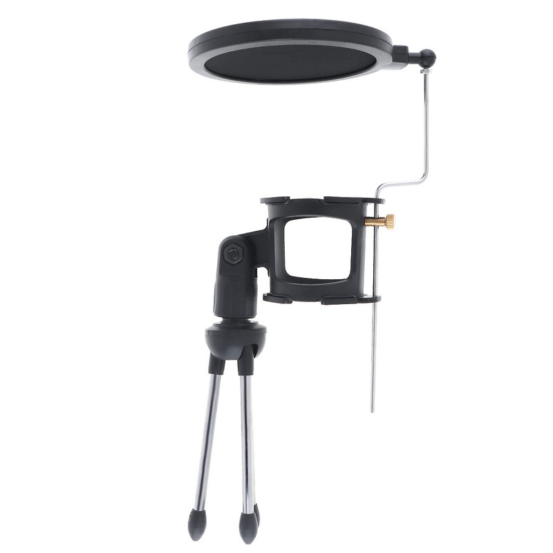 Metāla pretvibrācijas mikrofona statīvs ar mikrofona vēja statīvu sapulcēm / dziedāšanai / runai