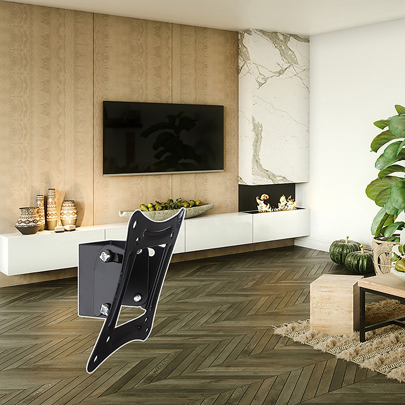 1 set Suporturi TV de 14-27 inchi Suport de montare pe perete pentru monitor LCD LED Suport cadru TV cu ecran plat fix Unghi de înclinare de 15 grade cu șurub