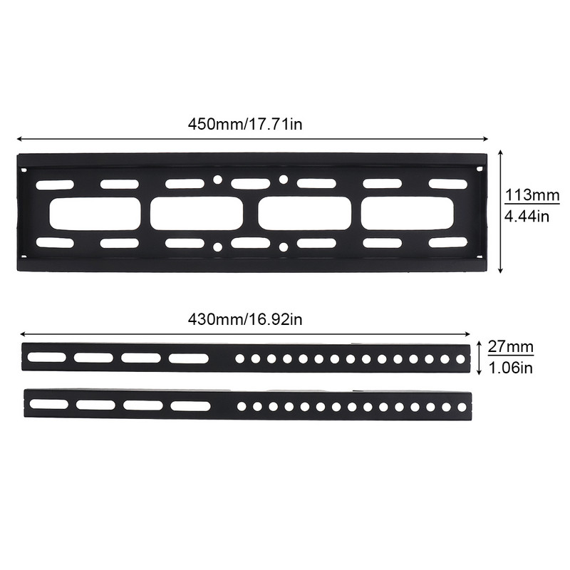 Universaalne 50 KG teleri seinakinnitusklamber koos tasapinnalise instrumendiga, sobib 26–65-tollise LCD-LED-monitori lameekraanpaneelile