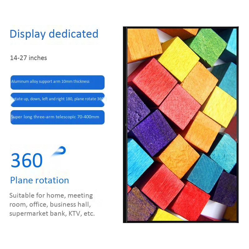 Universaalne seinakinnitusalus 14-27-tollise LCD LED-ekraani kõrgusega reguleeritava monitori ülestõstetava seina jaoks VESA TV-F03 jaoks
