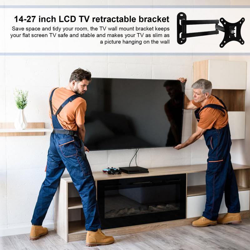 Puna rotacija od nehrđajućeg čelika koja se može uvlačiti 14-27 inčni držač monitora LCD LED ravni panel TV zidni nosač