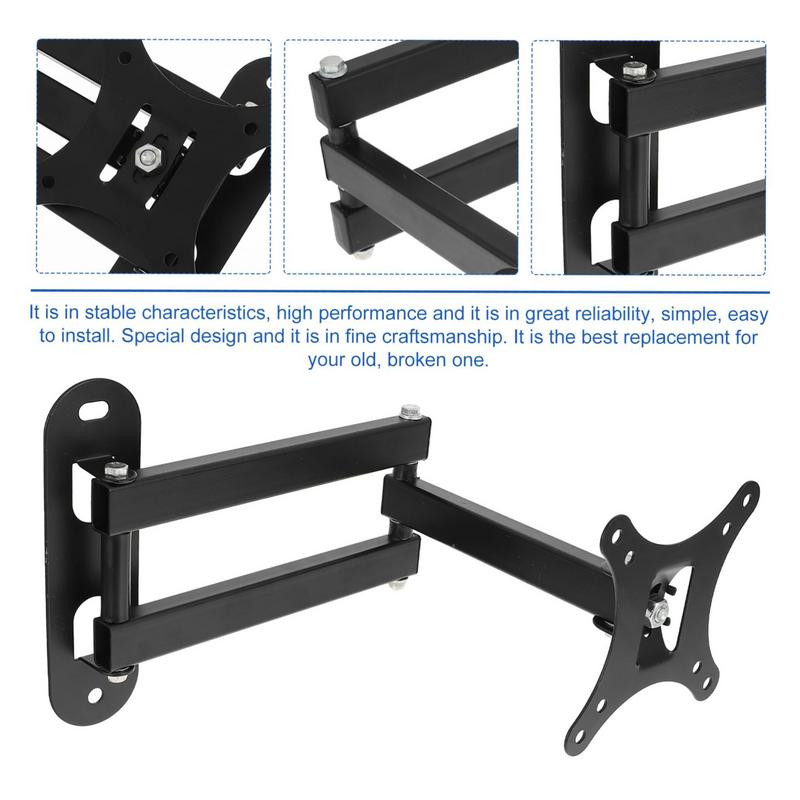 Puna rotacija od nehrđajućeg čelika koja se može uvlačiti 14-27 inčni držač monitora LCD LED ravni panel TV zidni nosač