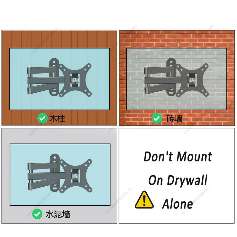 Universāli izvelkami televizora stiprinājumi Sienas stiprinājuma kronšteins Slodzes gultnis 30 KG 17 līdz 32 collu LCD monitoram TV statīva paplašināšanas kronšteins