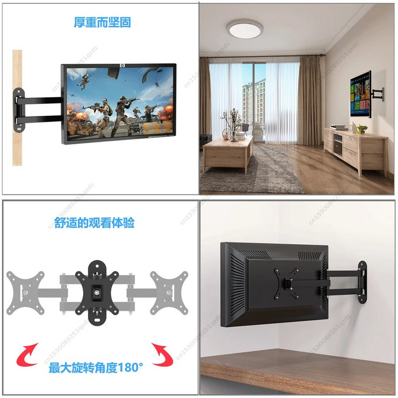 Universāli izvelkami televizora stiprinājumi Sienas stiprinājuma kronšteins Slodzes gultnis 30 KG 17 līdz 32 collu LCD monitoram TV statīva paplašināšanas kronšteins