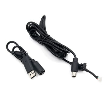 USB 4-пинов за кабелен кабел Кабел + отделящ се адаптер Замяна за Xbox- 360 Аксесоари за кабелен контролер