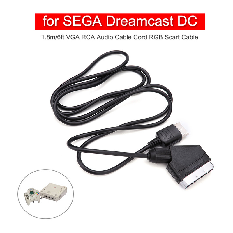 RGB Scart Cable Lead TV Audio Video savienojuma vads SEGA Dreamcast konsolēm