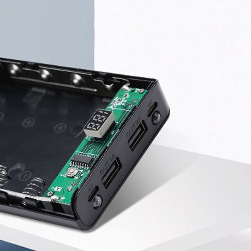 Izturīgs un valkājams 8x 18650 bateriju DIY kastes turētājs korpusam Dual USB ar LED gaismu