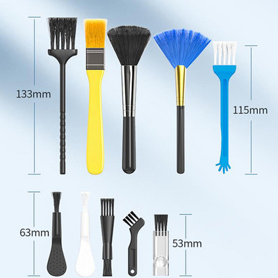 10 τεμ/σετ Εργαλείο καθαρισμού πληκτρολογίου φορητού υπολογιστή Τηλέφωνο υπολογιστή USB Dust Brushes Kit Φορητό σετ βουρτσών καθαρισμού αντιστατικής κάμερας