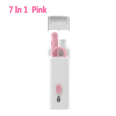 7 vienā klēpjdatora tastatūras tīrīšanas komplekts Datora tastatūras tīrīšanas birste Austiņu tīrīšanas pildspalva AirPods iPhone taustiņvāciņu novilkšanas komplekts