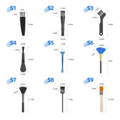 10 vnt/komplektas Mažo kompiuterio dulkių šepetėlio valiklis Antistatinis elektroninis valiklis buitinė klaviatūra Kompiuterio valymo šepetėlių rinkinys, nešiojamas