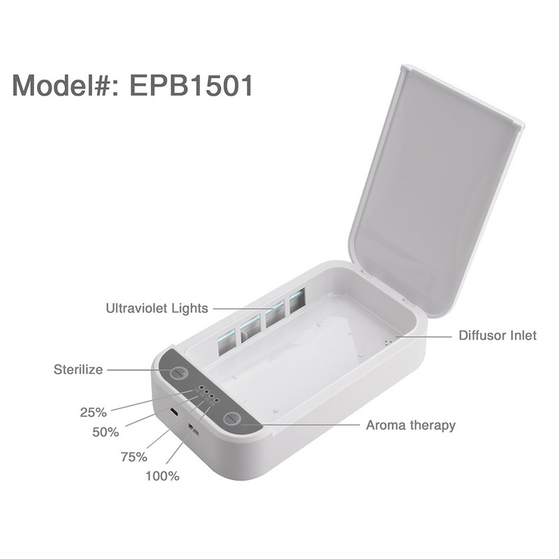 USB telefono sterilizatorius UV ultravioletinių spindulių telefono sterilizavimo dėžutės palaikymas belaidžio įkrovimo telefonams kaukėms kasdieniams poreikiams sterilizuoti