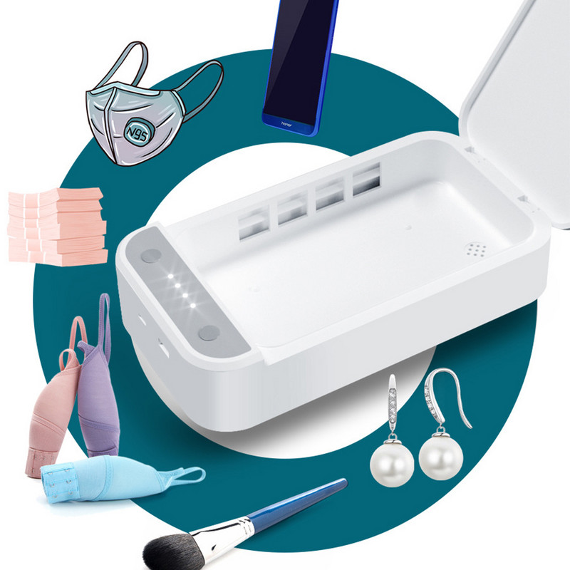 USB telefono sterilizatorius UV ultravioletinių spindulių telefono sterilizavimo dėžutės palaikymas belaidžio įkrovimo telefonams kaukėms kasdieniams poreikiams sterilizuoti