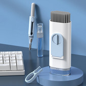 Kompiuterio klaviatūros valymo šepetys 7 viename elektronikos valiklio rinkinys Nešiojamas monitoriaus ausinių telefono nešiojamojo kompiuterio ausinių valymo įrankis