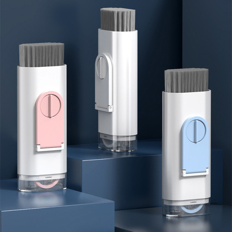 Kompiuterio klaviatūros valymo šepetys 7 viename elektronikos valiklio rinkinys Nešiojamas monitoriaus ausinių telefono nešiojamojo kompiuterio ausinių valymo įrankis